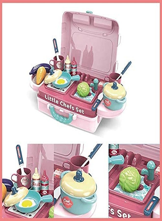 OBLETTER 3 in 1 Pretend Playset Cooking Kitchen Play Set with Carry Case, Kitchen Food Party Role Toy for Kids_1 - Image 5